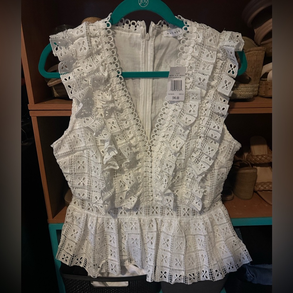 Lace peplum top